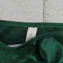 Women's Satin 2 Piece Rhinestone Bathing Suit High Waisted Swimsuit Bikini Set (Large, Green)
