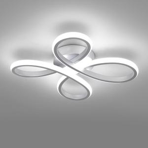 ADISUN Modern LED Ceiling Light, 6000K Silver Semi Flush Mount Ceiling Lights for Hallway, Modern Lamps for Living Room Bedroom Corridor Aisle Hallway Indoor Ceiling Lamp (L14.56*W14.56*H1.18)