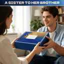 8 Pcs Birthday Gifts for Brother, Care Package with Blanket and Mug, Adult Men Present from Sister, Brother Gift Box Set