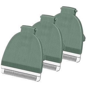 3 PACK Trimmer Blades for Meridian Hair Trimmer, Hygienic Ceramic Replacement Blades Compatible with Meridian Body Trimmer (Onyx & Sage), Green