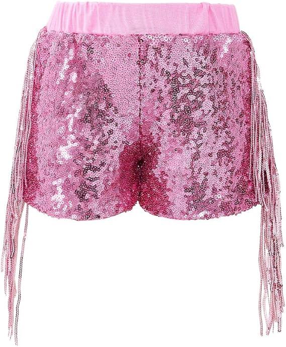 Cilucu Girls Sequin Shorts Toddler Baby Sparkly Party Tessel Summer Short Pants Kids Halloween Birthday Bottoms