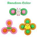 3 Pack Easter Suction Cup Spinner Toys Sensory Bath Toys for Toddlers Kids Easter Basket Stuffers Gifts Fillers Party Favors