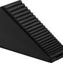 Strongest Adjustable Spring Loaded Large Door Stopper - Heavy Duty Tall Door Stop Wedge for Bottom of Doors, Up to 3 Inches, Stainless Steel (Black, 1 Pack)