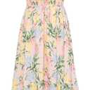 GRACE KARIN Women's 2026 Summer Floral Boho Dress Square Neck Strapped Swing A Line Sundress Beach Long Maxi Outfits, Size: S
