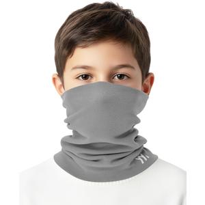 YANIKY Winter Kids Neck Warmer, Warm Kids Scarf Soft Neck Gaiter, Windproof Face Cover Ski Mask for Boys Girls (Light Gray)