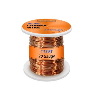 20 Gauge 99.9% Pure Copper Wire, 0.8mm Dia / 115Ft Soft Copper Wire for Jewelry Making and Craft Wire, 20 AWG Premium Flexible Bare Solid Copper Wire for Electroculture Gardening Plants