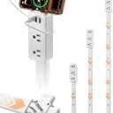 Blueera Electrical Outlet Extender Features USB-C, 2 USB-A, 2 AC Outlets, Access Hard-to-Reach Places, Extends 17''-36'', Extendable Outlet with 4-Way Plug for Behind Couches, Nightstands-2 Pack