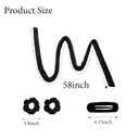 Heatless Curling Rod Set, 58inch Hair Curler Headband for Overnight Curls with 2pcs Scrunchies and 1pc Clip (Black)