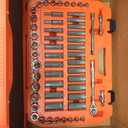 55-Piece 3/8" Drive Master Impact Socket Set, Shallow & Deep Sockets Kit (6-24mm & 1/4"-1"), SAE & Metric, Includes 3" Extension Bar, Universal Joint & 90-Tooth Ratchet, 6-Point Design