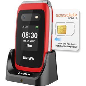 Mosthink 4G Unlocked Flip Cell Phone for Seniors with Speed Talk SIM Card, SOS Big Button Basic Cell Phone for Elderly, 2.4'' HD Display, Clear Sound, 1450mAh Battery with Charging Dock