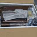 Veegle Rattan Nightstand with Charging Station,Modern Bedside Table with 2 Storage Drawer and Open Wood Shelf, for Bedroom and Small Spaces,Night Stand with Solid Wood Legs (Walnut Brown)