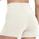 baleaf Women's 4" High Waisted Workout Shorts with Pockets Elastic Athletic Gym Running Yoga Shorts Modal Soft Light Brown, XL