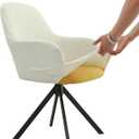 Iauddy Swivel Armchair Accent Dining Chair Cover for Office, Stretch Mid-Back Office Desk Chair Sliopcover Leisure Arm Chair Protector with arms for Living Room(1,Beige/Jacquard)