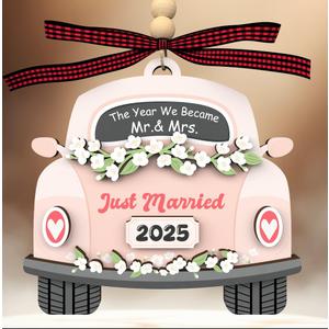 Wedding Gifts for Couples 2025 - Bridal Shower Present - Bachelorette Gifts for Bride, Future Mr & Mrs - Wedding Decor Newlywed Gift for Married Couples - Wood Hanging Ornament 2025
