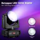 Moving Head dj Lights for Parties - BETOPPER Stage Lights 120W COB LED RGBW 4-in-1 DMX Wash Strobe Light for Parties Live Show Disco Events Concert(2)
