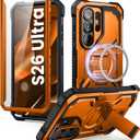 i-Blason for Samsung Galaxy S26 Ultra Case MagSafe with Adjustable Metal Kickstand, Built-in Screen Protector, Full-Body Heavy-Duty Phone Case for Samsung S26 Ultra 6.9 inch, Armorbox Series, Coral