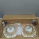 2 Pcs/Package Amber Glass Pendant Light Fixtures,Vintage/Antique Champagne Gold Pendant Lights Kitchen Island over Sink/Table,Orange Pendant Glass Chandelier for Bedroom Hotel Dining Room Hanging Down