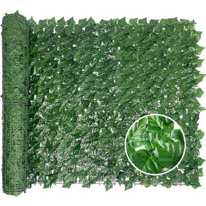 Bybeton Artificial Ivy Privacy Fence - 40" x 120" UV-Resistant Green Fake Vines Leaf Grass Wall - Patio, Balcony, Garden, Backyard Decor