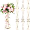 Sziqiqi Gold Wedding Table Centerpiece Tall - 27in Floral Centerpieces for Tables Metal Vases, 10 Pack