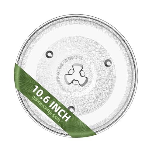 Gemroom 10.6" Microwave Glass Turntable Compatible with Hamilton Beach P90D23AL-R1, GE WB48X26755, 10 5/8 inch Replacement Microwave Glass Plate for Whirlpool WPW10551236