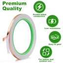 Rindion 4 Pack Copper Tape, 1/4inch X 196.8FT Double-Sided Conductive Copper Foil Tape, Copper Tape Conductive Adhesive for EMI Shielding, Electrical Repairs, Guitars, Grounding, Craft Decorations