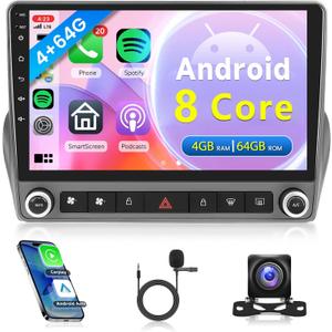 8-Core 4G+64G Car Radio for Chevrolet Camaro 2008-2015, Rimoody Android 13 Car Stereo Carplay Android Auto 9 Inch Touchscreen GPS 4G-WiFi Bluetooth FM DSP-36 Mirror Link 59-UI Themes AHD Backup Camera