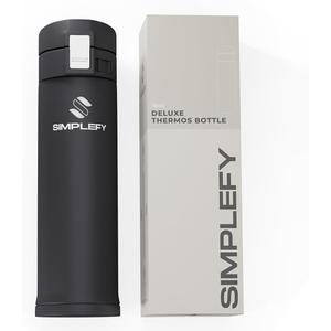 Simplefy Deluxe Stainless Steel Vacuum Insulation Bottle 16oz Leak-Proof Lid, BPA-Free, Easy-Clean, Durable Travel bottle for School, Office & Sports