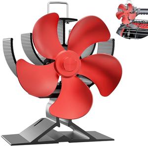 Easywave Wood Stove Fan Non Electric: Heat Powered Fireplace Fan with Slot & Spring Fixed on Propane Heater, Thermoelectric Thermal Fan for Wood Burning Stove/Pellet/Log Burner/Buddy Heater