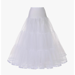 Women's Ankle Length Petticoats Long S-M Size Wedding Slips Crinoline Underskirt for Prom Evening Wedding Dress