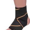 Copper Fit Rapid Relief & Hot/Cold Ankle Foot Wrap with Hot Cold Pack, Black, One Size Fits Most