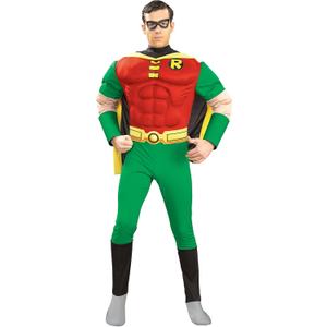 DC Comics Deluxe Muscle Chest Robin Adult Costume, Small