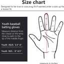 Youth Baseball Batting Gloves for Kids Boys Girls Ages 5-12 (XS)