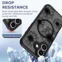 OOK Black Case Design for iPhone Air Case, Compatible with MagSafe, Cute Sunflower Floral Blooms Design Frosted Shockproof for Women Girls Magnetic Phone Cover - Black Flower