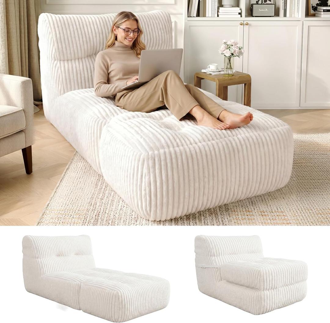 Homkdom Bean Bag Chairs for Adults, Big Lounger Sofa Seat for Living Room, 65 inches