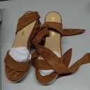 DREAM PAIRS Womens Open Toe Espadrilles Wedges Tie Lace Up Cute Ankle Strap Platform Sandals Dressy Shoes,Size 6.5,Brown-Suede,SDPW2301W