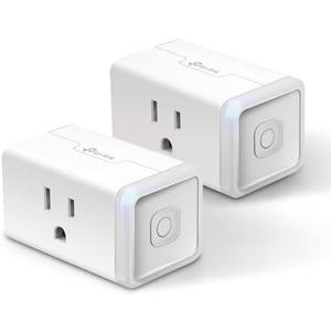 Kasa Smart Plug Mini 15A, Apple HomeKit Supported, Smart Outlet Works with Siri, Alexa & Google Home, UL Certified, App Control, Scheduling, Timer, 2.4G WiFi Only, 2 Count (Pack of 1) (EP25P2), White