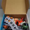 Steam Train Set for Toddlers  Cartoon Face Locomotive with Remote Control, Real Steam, Lights & Music  Magnetic Toy with Tracks & Trucks (19052D-1)