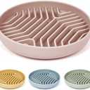 Slow Feeder Dog Bowls, Puzzle Silicone Dog Feeding Bowls with Suction Cups, Anti-Choking, Non-Slip Design, Reduces Boredom, Anxiety, Ideal for Medium to Small Dogs & Cats - XAQMHSW (Pink)