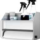 Aluminum Hand Cleaning Station Organizer Bracket for Enclosed Race Trailer, Garage, Storage, Wall Mount (Silver)