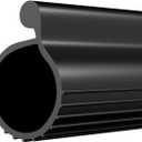 18FT 0.18" P-Bulb EPDM Rubber Garage Door Bottom Seal  Weather Stripping for Single-Channel Doors, Black
