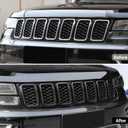 JeCar Front Grill Rings Grille Inserts Cover Trim Kit for 2017-2020 Jeep Grand Cherokee, Carbon Fiber (7Pcs)