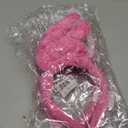 QDTK Easter Bunny Ears Headbands Easter Day Hairband Rose Plush Easter Rabbit Ear Hair Band Headpiece for Easter Birthday Party for Women and Girls Pack of 2