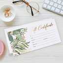 Sweetzer & Orange Blank Gift Certificates for Business with Gold Foil- 25 Gift Certificate Cards with Envelopes for Spa, Salon, Restaurants, Custom Client Vouchers for Birthday, Work Card  3.75x7.5