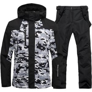 Men's Winter Windproof Waterproof Snowsuit Snowboard Jacket and Ski Pants for Snow Sport (X-Large, Cgbk+black)