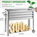 Land Guard 2 Pack Galvanized Raised Garden Bed with Legs & Wheels, 361232in Metal Elevated Raised Planter Box for Backyard, Patio, Balcony, 300lb Capacity, Silver