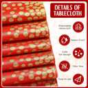 Tudomro 16 Pcs Red and Gold Disposable Plastic Tablecloths and Satin Table Runner Set 54x108 Inch Tablecloth 12x108 Inch Table Runners for New Year Wedding Birthday Baby Shower Graduation