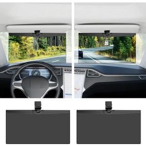 Veharvim Sun Visor Extender for Car 2 Pack, Polarized Car Visor Extender Sun Blocker UV400, Adjustable Visor Extension, Clip on, Large(2 Pack)