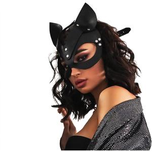 Mumbobyswim Women Cat Bunny Leather Masks Masquerade Mask for Cosplay Halloween Costume Accessory (Em-005)