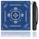 Mahjong Mat, Mahjong Mat for Table with Bag, 31.5" x 31.5" Rubber Anti Slip and Noise Reduction Board Gaming Mat for Mah Jongg, Poker, Board Tile Games, Dominoes