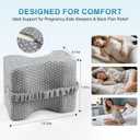 Knee Pillow for Side Sleepers, Memory Foam Leg Pillow for Side Sleeping, Cooling Knee Pillow with Strap for Hip Pain, Back Pain, Sciatica Pain Relief, Spine Alignment (Square-Grey)